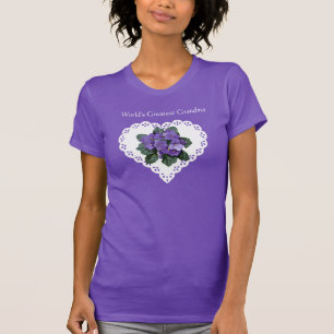 Die größte afrikanische Oma-Violette und Doily der T-Shirt