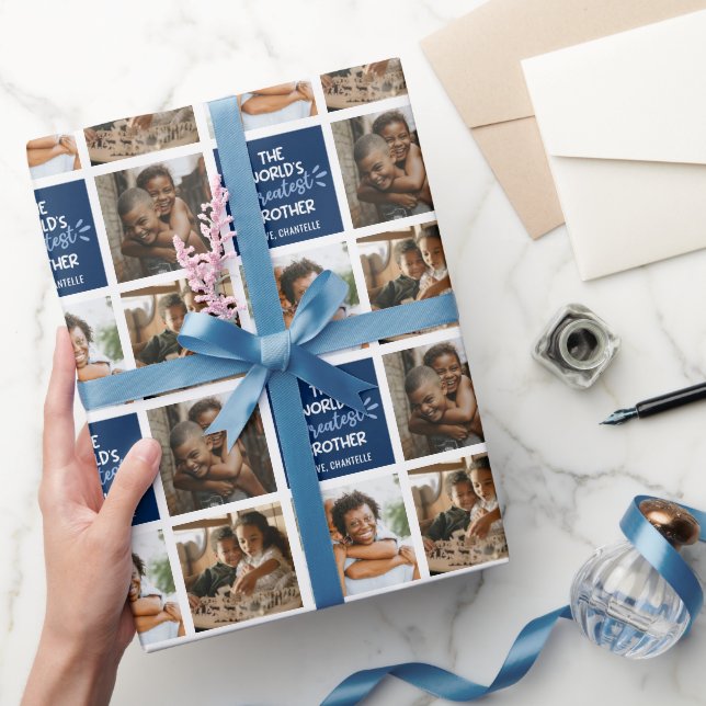 Die größte Bruderfotocollage der Welt Geschenkpapier (Schenken)