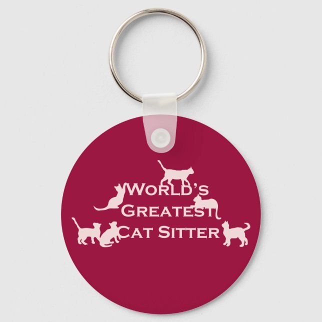 Die größte Cat Sitter der Welt Schlüsselanhänger (Vorderseite)