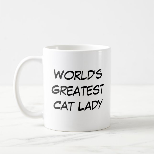 "Die größte Katzen-Lady der Welt" Kaffeetasse (Links)