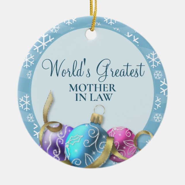 Die größte Mutter der Welt im Jura - Weihnachtssch Keramikornament (Vorne)