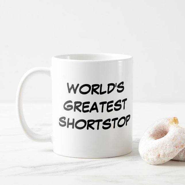 "Die größte Shortstop-Tasse der Welt" Kaffeetasse (Mit Donut)