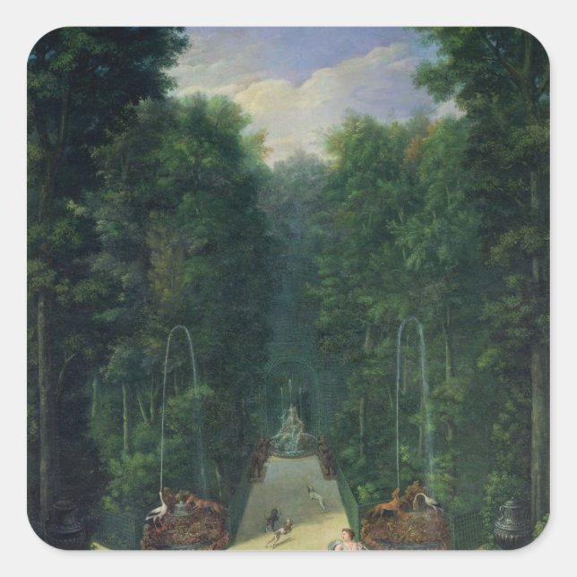 Die Grotten von Versailles Quadratischer Aufkleber (Vorderseite)