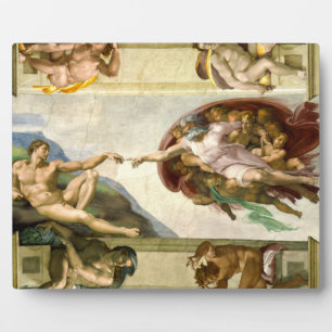 Die Gründung von Adam durch Michelangelo Kunst Fotoplatte