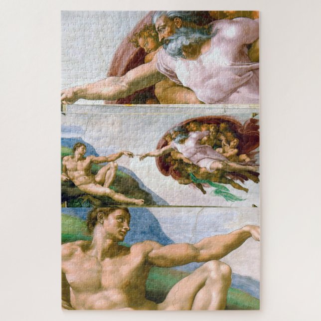 Die Gründung von Adam, Michelangelo (Vertikal)