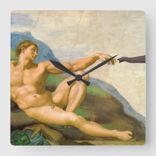 Die Gründung von Adam Parody Quadratische Wanduhr