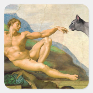 Die Gründung von Adam Parody Quadratischer Aufkleber