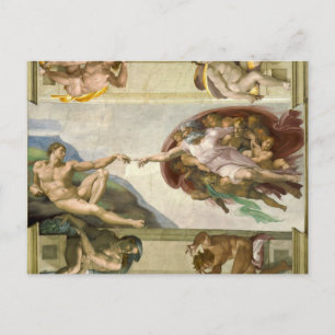 Die Gründung von Adam, Sixtinische Kapelle, Michel Postkarte