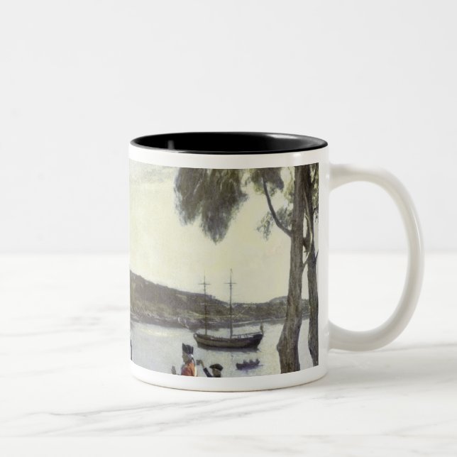 Die Gründung von Australien durch Kapitän Arthur Zweifarbige Tasse (Rechts)
