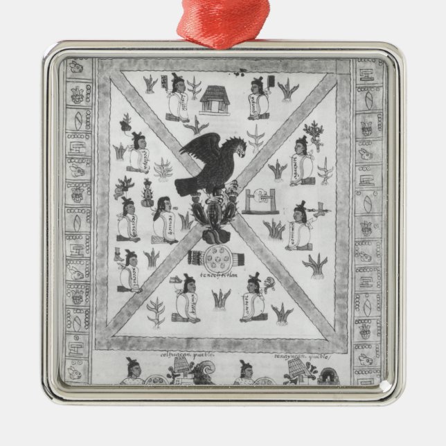 Die Gründung von Tenochtitlan Silbernes Ornament (Vorne)