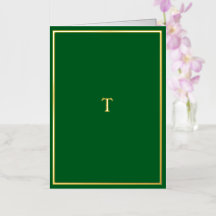 Die grüne Faltkarte für das Gold Foil Monogram