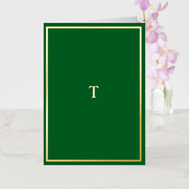 Die grüne Faltkarte für das Gold Foil Monogram (Orchidee)