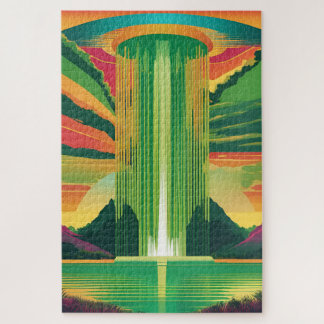 Die grüne Farbe von Pop Art in einer Landschaft