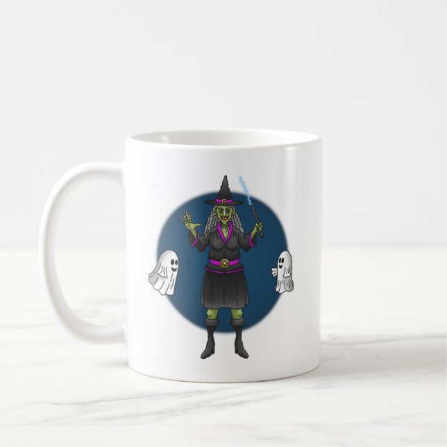 Die grüne Hexe und die Geister Kaffeetasse (Links)