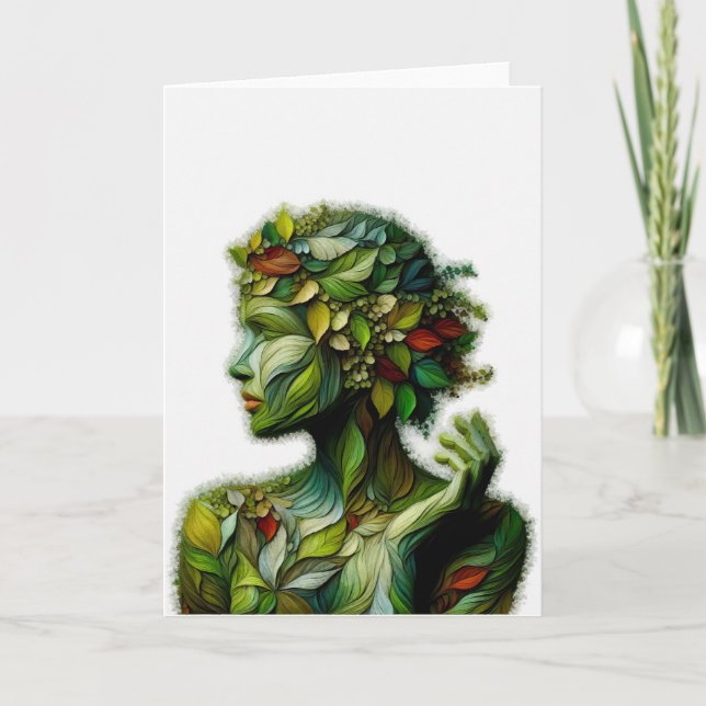 Die grüne Lady - weißer Hintergrund Karte (Vorderseite)