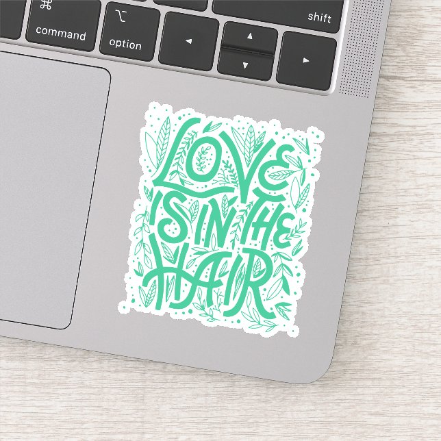 Die grüne Liebe ist im Haar Aufkleber (Detail)