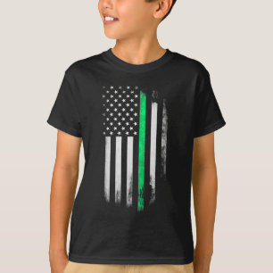 Die "Grüne Linie" - Amerikanische Flagge T-Shirt