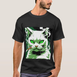 Die grüne mit Augen Katze T-Shirt