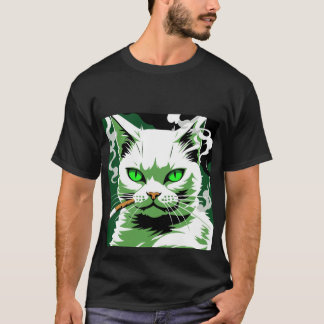 Die grüne mit Augen Katze T-Shirt