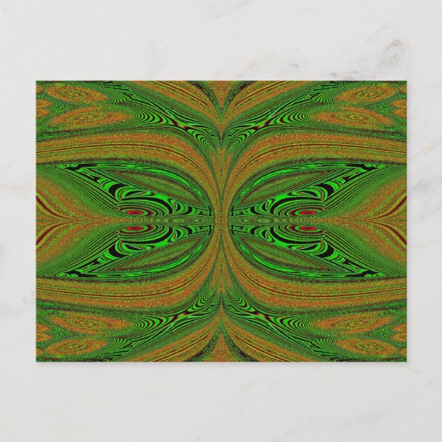 Die grüne Schmetterlinge Postkarte (Vorderseite)