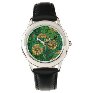 Die grüne und gelbe Wiese Armbanduhr