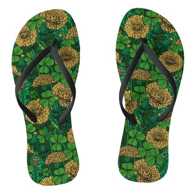 Die grüne und gelbe Wiese Flip Flops (Fußbett)