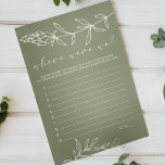 Die grünen Blume spielen, wo wir waren Flyer<br><div class="desc">Sage Green Blume Brautparty Game. In unserem Zazzle-Shop finden Sie passende Artikel,  um Ihre Veranstaltungskollektion abzuschließen!</div>