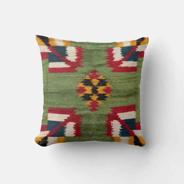 Die grünen Kilim-Kissen der Töpferei: Wo Luxus Kissen (Vorderseite)