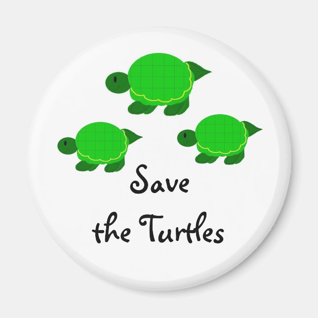 Die grünen Schildkröten gerettet Magnet (Vorne)