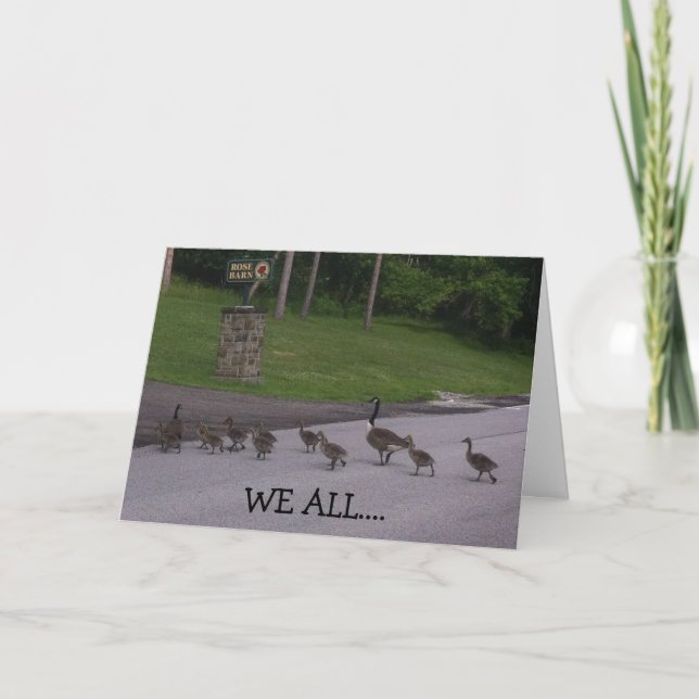 DIE GRUPPE DER SCHNELLE DUCK, DIE IHNEN GLÜCKLICH  KARTE (Vorderseite)
