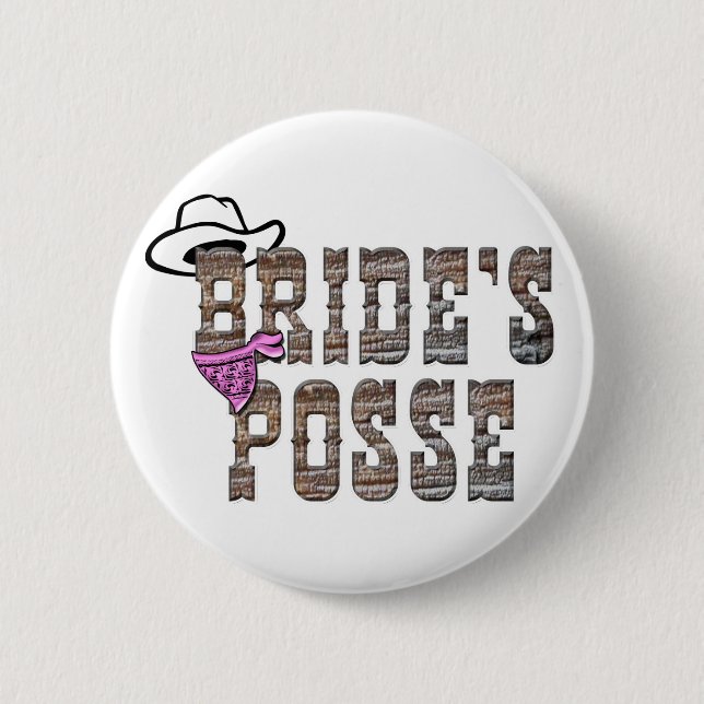 Die Gruppen-Knopf der Cowgirl-Braut Button (Vorderseite)