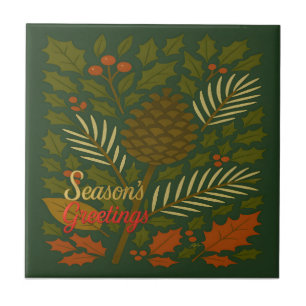 Die Grüße der Herbst- und Winterferien-Saison Fliese