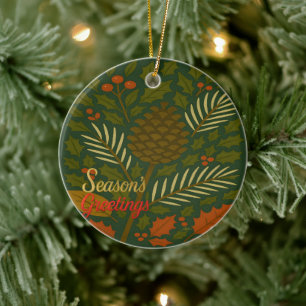 Die Grüße der Herbst- und Winterferien-Saison Keramik Ornament