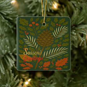 Die Grüße der Herbst- und Winterferien-Saison Keramikornament