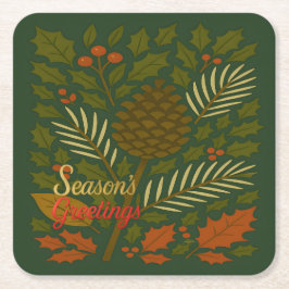 Die Grüße der Herbst- und Winterferien-Saison Rechteckiger Pappuntersetzer