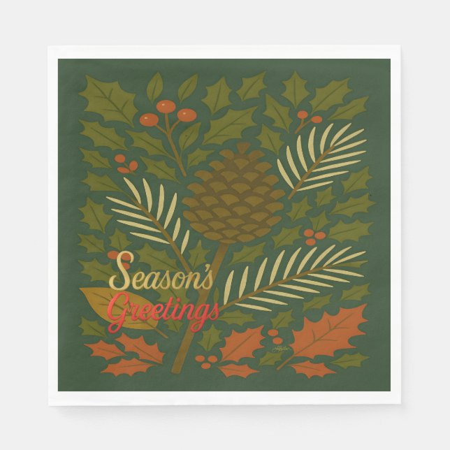 Die Grüße der Herbst- und Winterferien-Saison Serviette (Vorderseite)