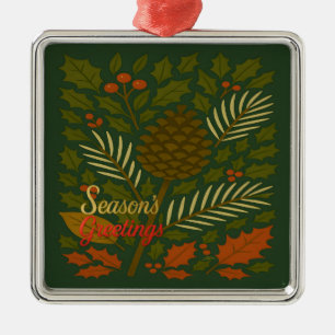 Die Grüße der Herbst- und Winterhalbjahrsaison Ornament Aus Metall