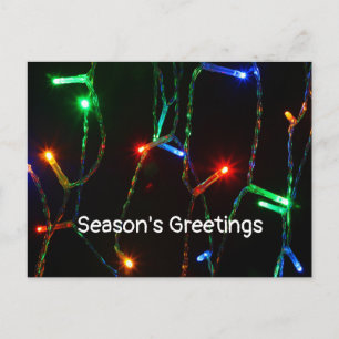 "Die Grüße der Jahreszeit" farbenfrohe Weihnachtsb Postkarte