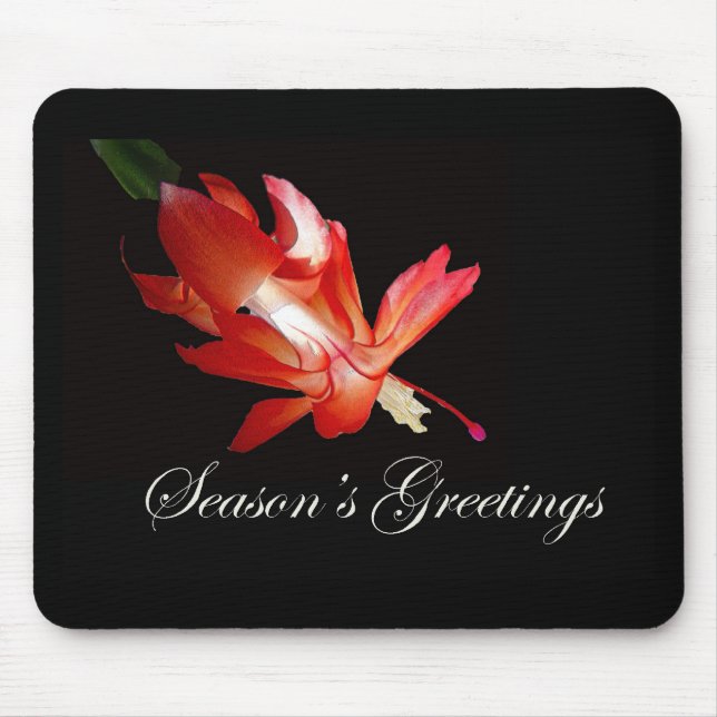 Die Grüße der Jahreszeit Roter Weihnachtskaktus Mousepad (Vorne)