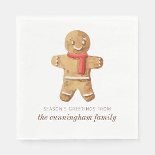Die Grüße der Jahreszeit Wasserfarbe Lebkuchen Man Serviette
