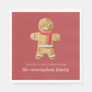 Die Grüße der Jahreszeit Wasserfarbe Lebkuchen Man Serviette