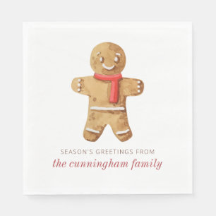 Die Grüße der Jahreszeit Wasserfarbe Lebkuchen Man Serviette