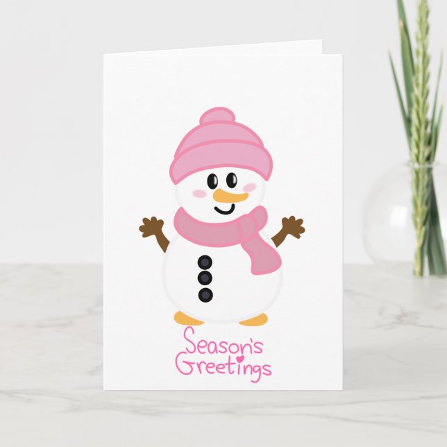Die Grüße der rosa Winterschneezeit Karte (Vorderseite)