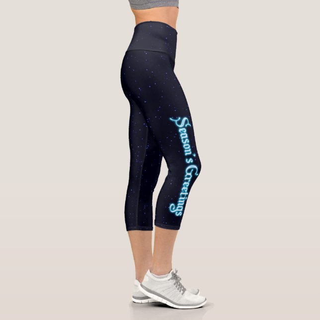 Die Grüße der Saison auf den Sternen Capri Leggings (Rechts)