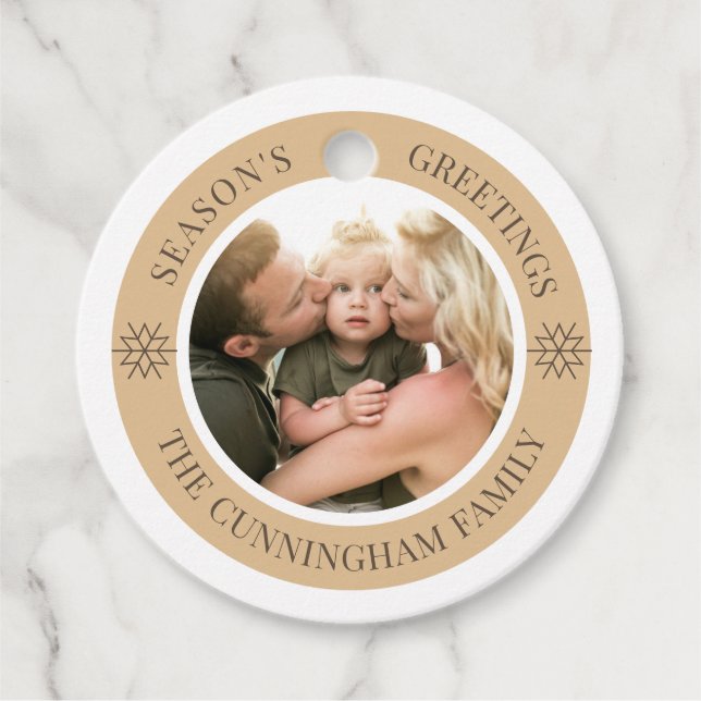 Die Grüße der Saison | Benutzerdefiniertes Foto Geschenkanhänger (Vorderseite)