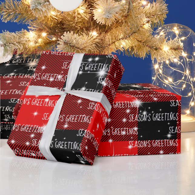 Die Grüße der Saison Buffalo Kariert Geschenkpapier (Feiertage)