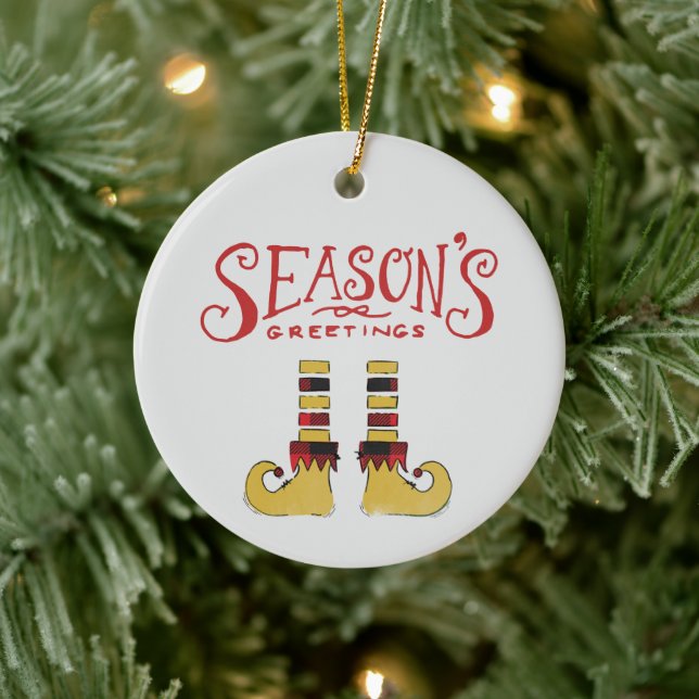 Die Grüße der Saison Elf Schuhe Keramik Ornament (Baum)