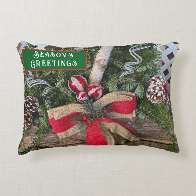 Die Grüße der Saison Evergreen Boughs Ornaments Dekokissen (Vorderseite)