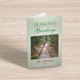 Die Grüße der Saison Gingham Weihnachten Karte