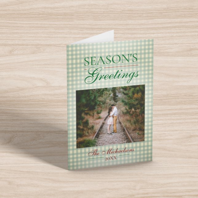 Die Grüße der Saison Gingham Weihnachten Karte (Von Creator hochgeladen)